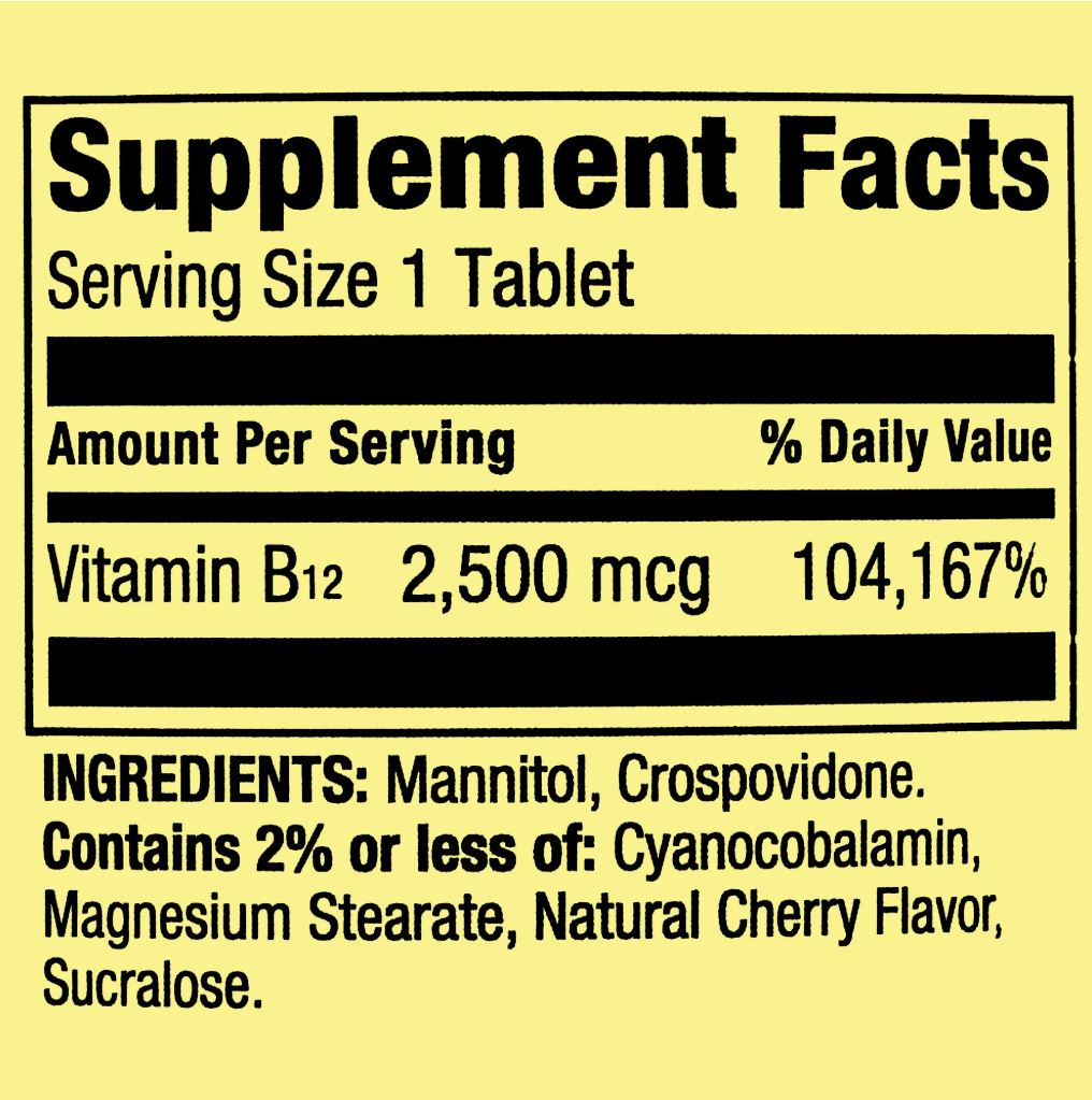 Spring Valley Vitamin B12 Quick-Dissolve