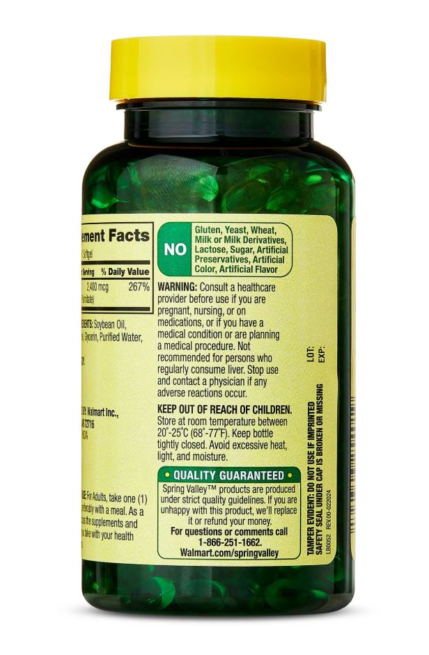 Spring Valley Suplemento de Vitamina A 2,400 Mcg